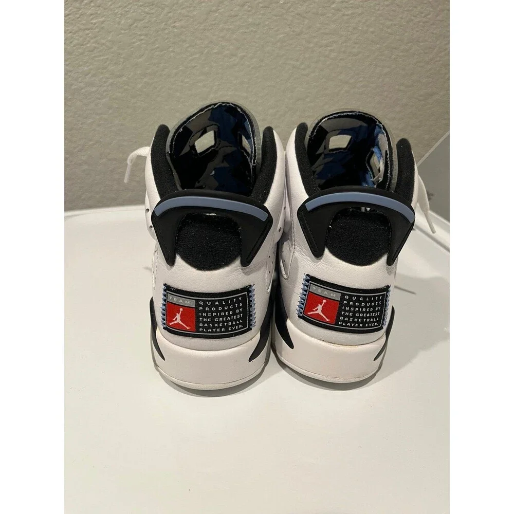 Air Jordan 6 Retro UNC White University Blue Men’s Basketball Shoes Size 6.5Y